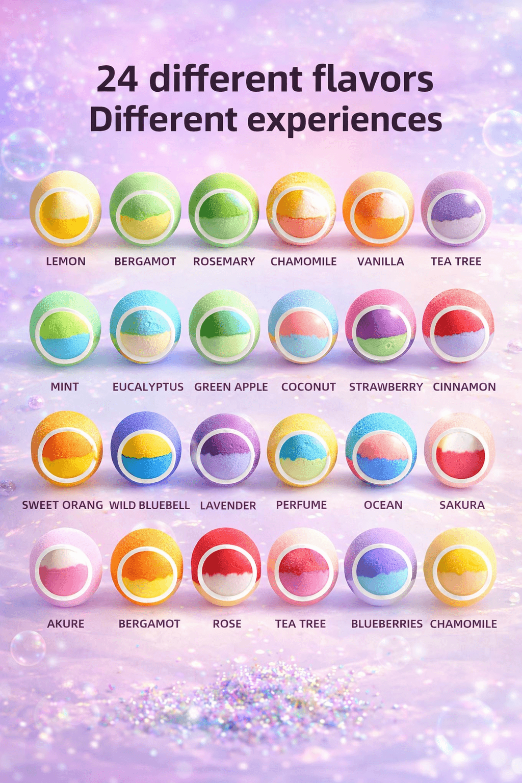Kids Bath Bombs with Surprise Toys, 24 Pack