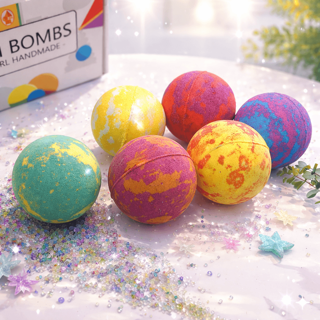 Kids Bath Bomb Set with Surprise Toys, Pack of 6