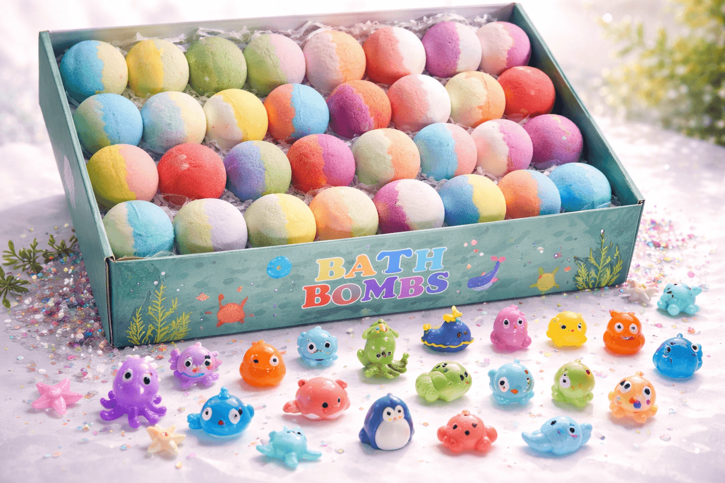 Kids Bath Bombs with Surprise Toys, 24 Pack