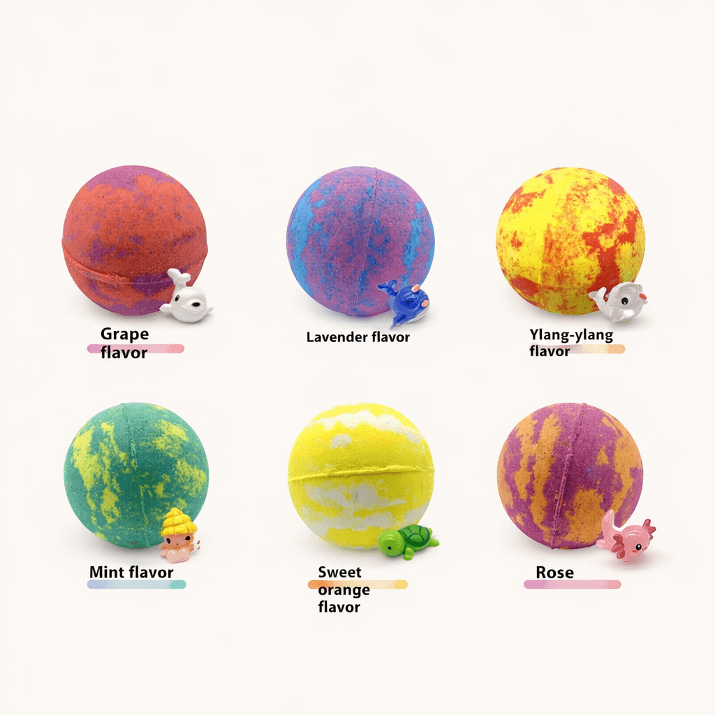 Kids Bath Bomb Set with Surprise Toys, Pack of 6